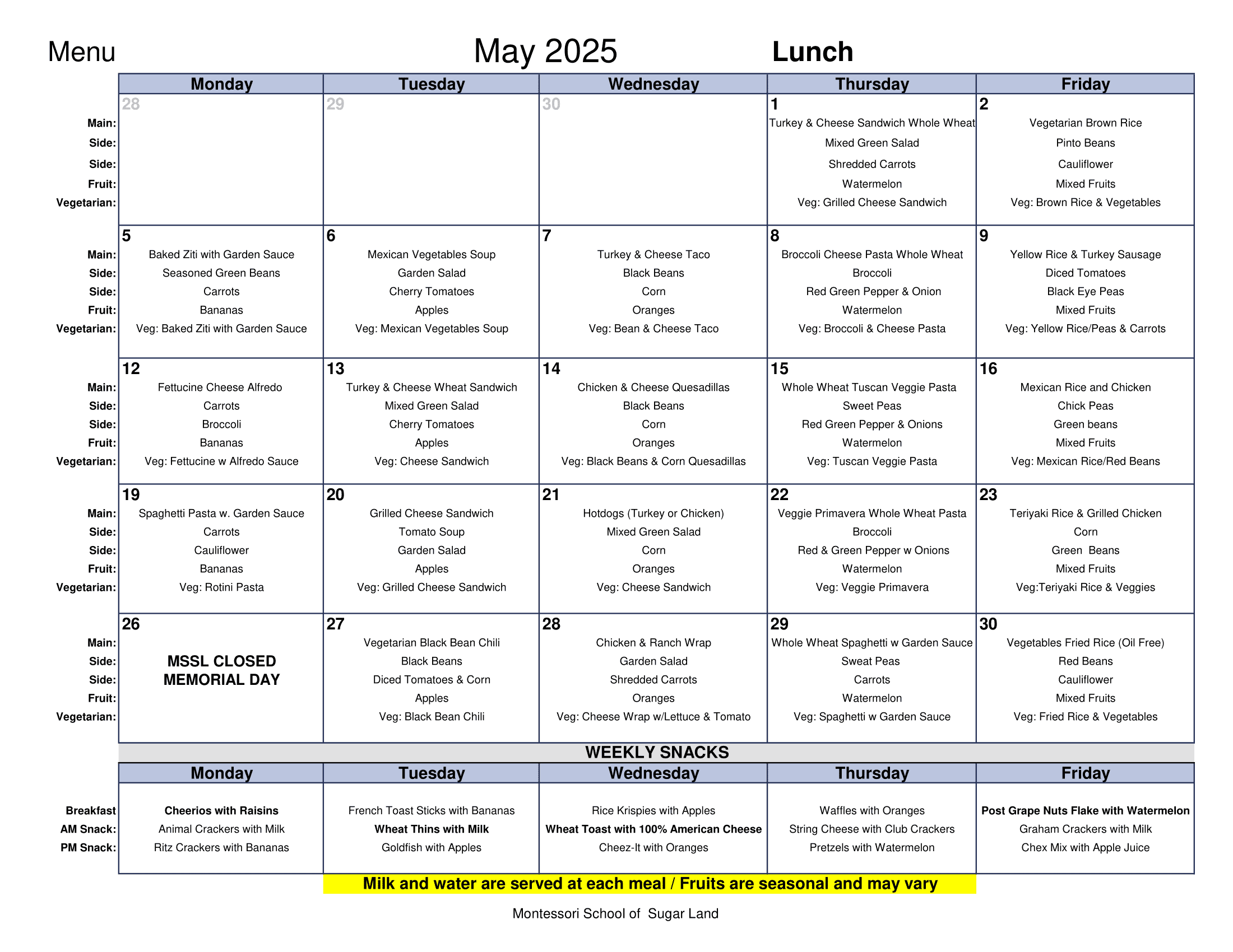 Montessori School of Sugar Land April 2025 Newsletter