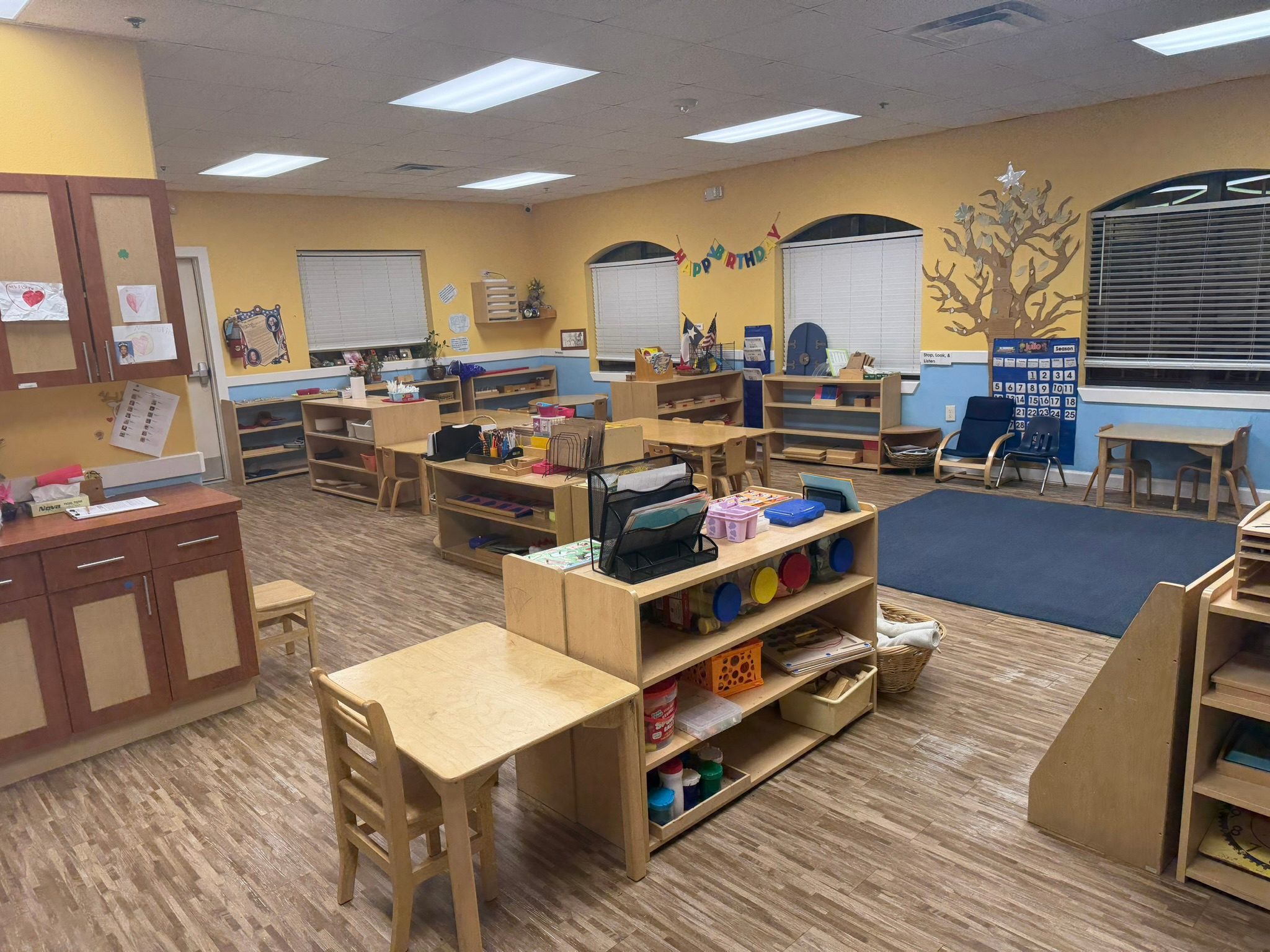 Children learning in a Montessori classroom at the Sienna Campus